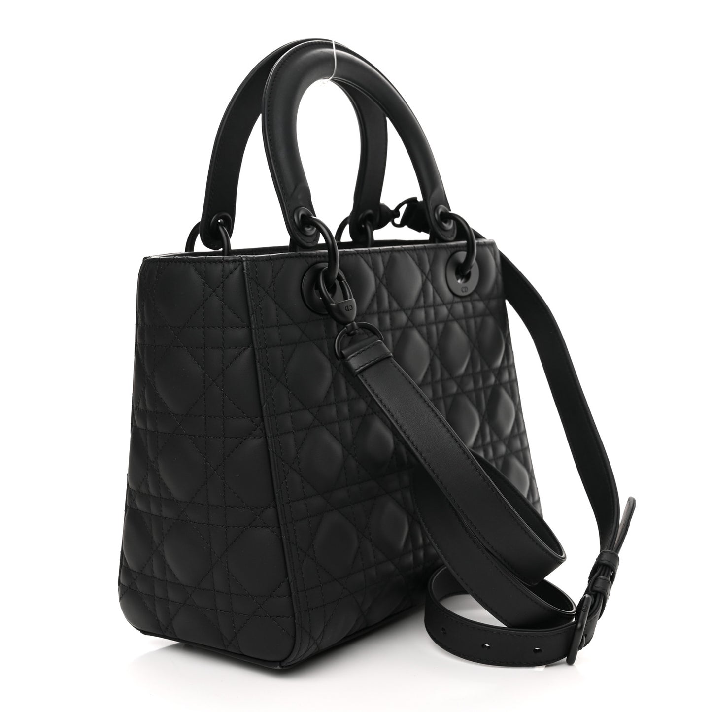 Ultra Matte Calfskin Cannage Medium Lady Dior Black