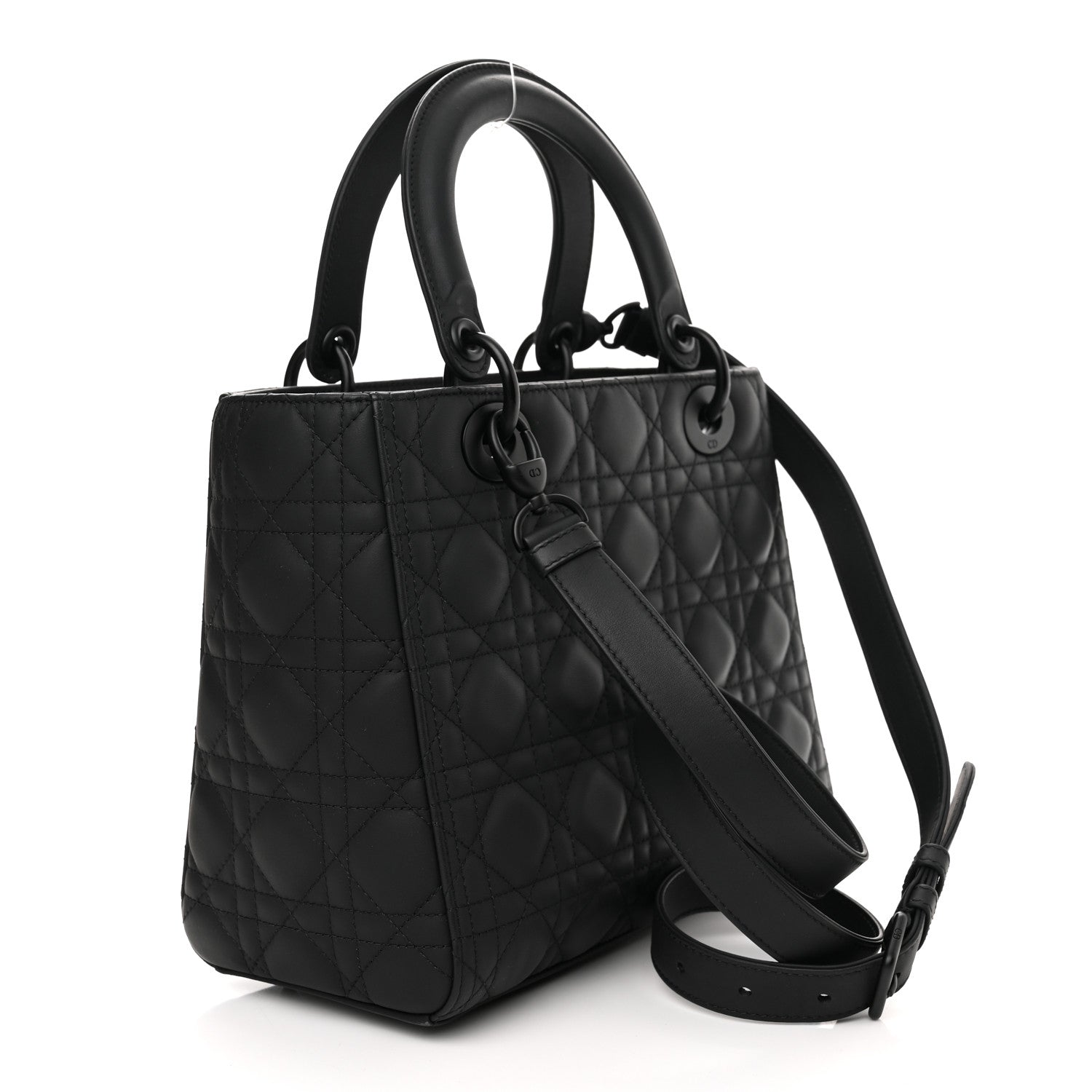 Christian Dior Ultra Matte Calfskin Cannage Medium Lady Dior Black 3 of 10