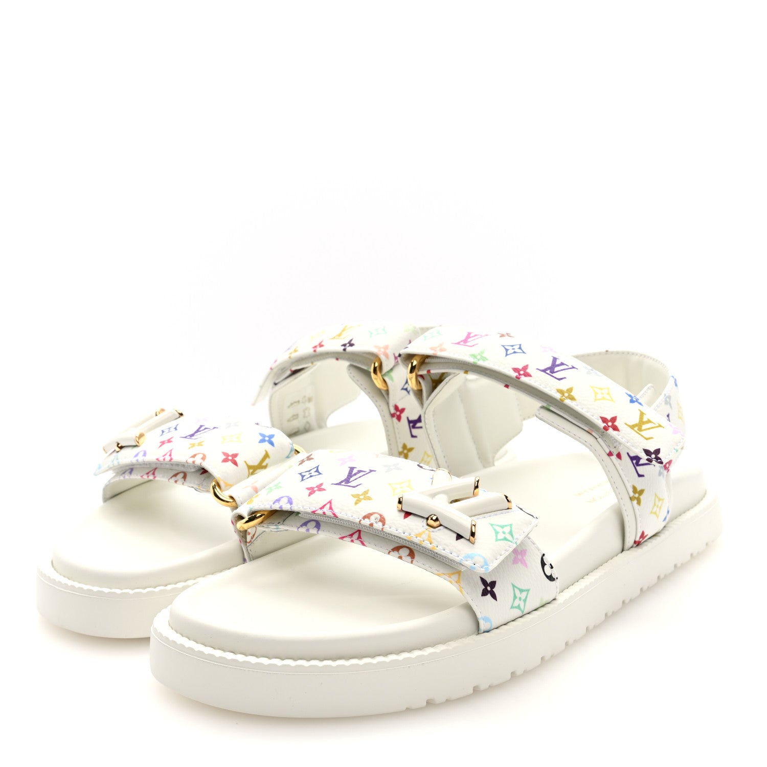 Louis Vuitton LV X TM Monogram Multicolor LV Sunset Flat Comfort Mule 39 White 3 of 9