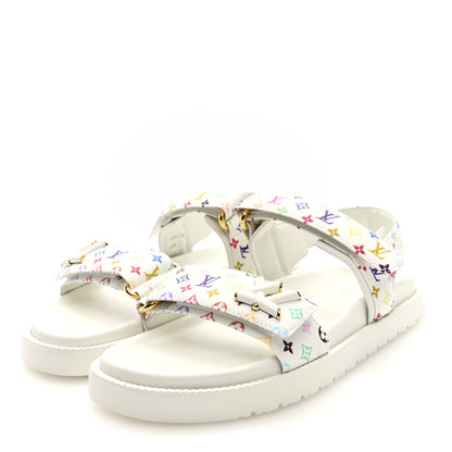 Louis Vuitton LV X TM Monogram Multicolor LV Sunset Flat Comfort Mule 39 White 3 of 9