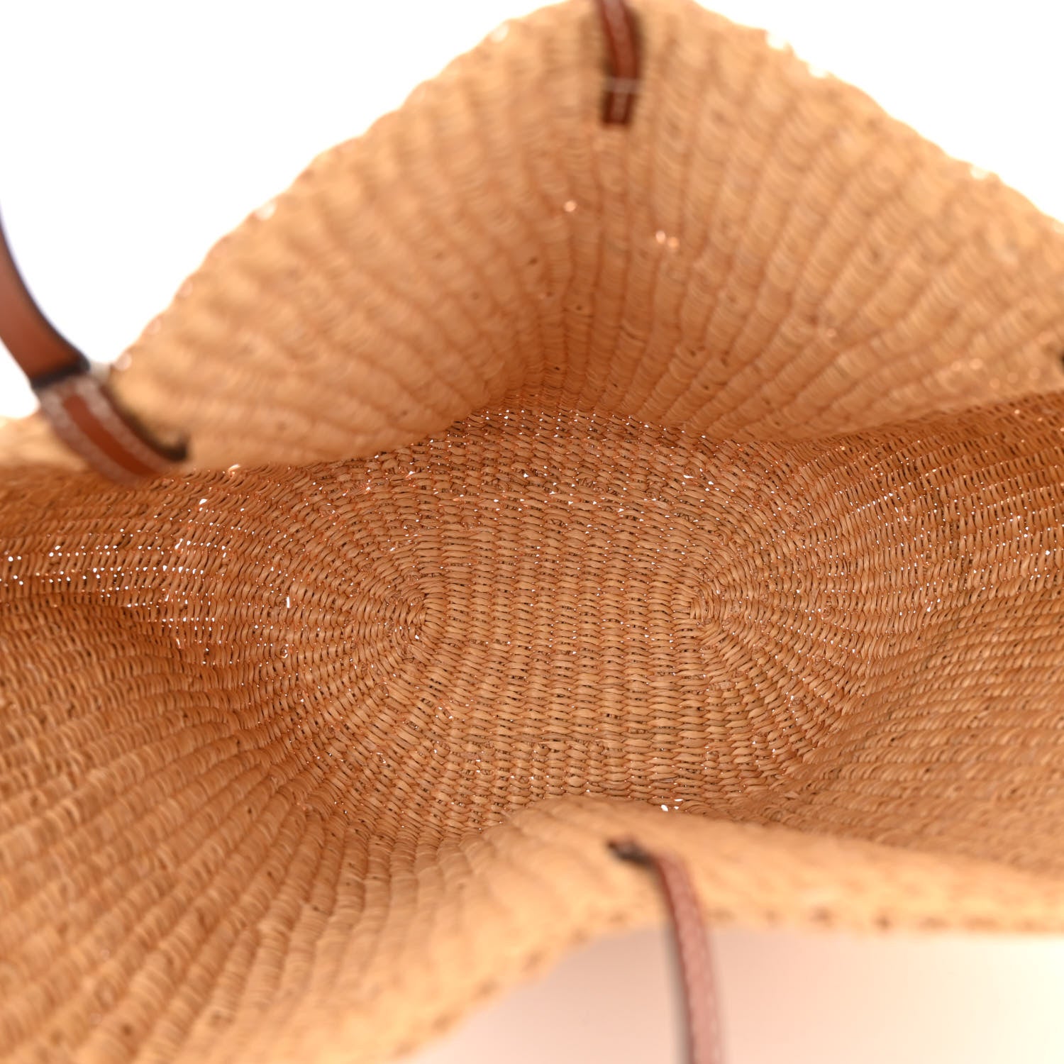 Loewe Calfskin Raffia Paulas Ibiza Small Shell Basket Tote Bag Natural Tan 5 of 11