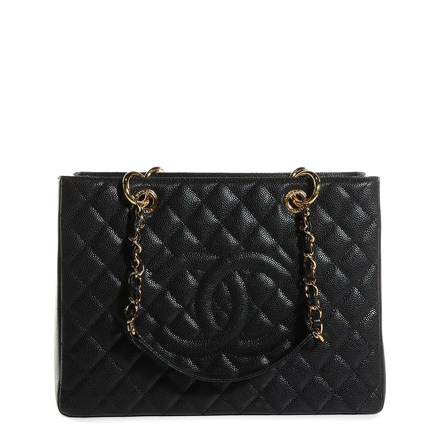 Caviar Quilted Grand Shopping Tote GST Black
