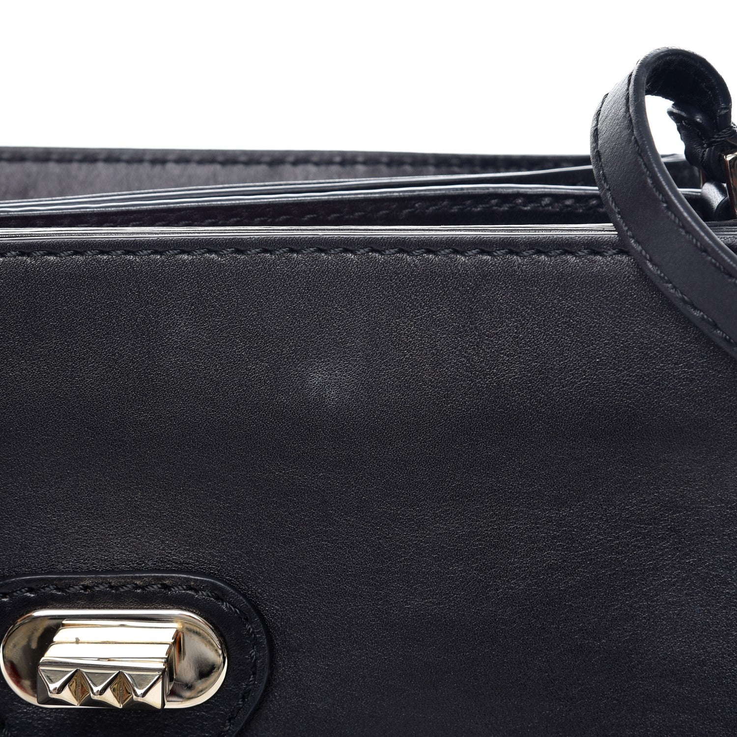 Valentino Garavani Vitello Rockstud Shoulder Flap Bag Black 9 of 10