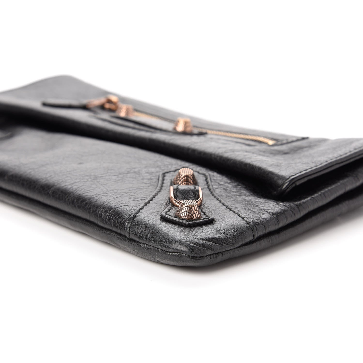 Balenciaga Agneau Giant 12 Rose Gold Hardware Envelope Clutch Black 7 of 10