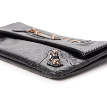 Balenciaga Agneau Giant 12 Rose Gold Hardware Envelope Clutch Black 7 of 10