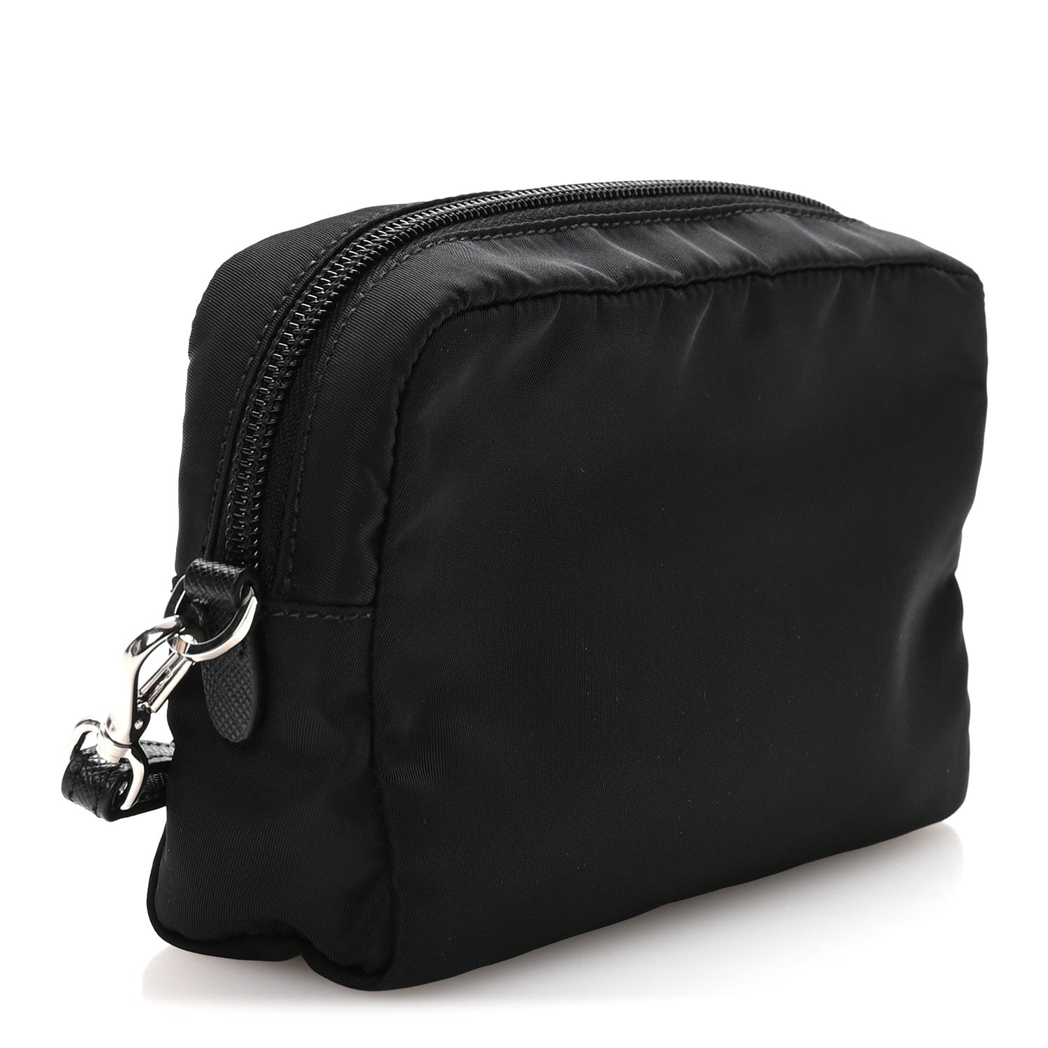 Prada Re-Nylon Saffiano Pouch Wristlet Black 3 of 8