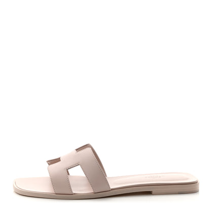 Hermes Box Calfskin Oran Sandals 41 Rose Pale 1 of 9