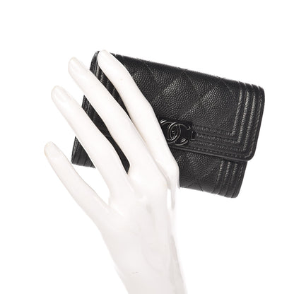Chanel Caviar Quilted Boy Flap Card Holder So Black 2 of 8