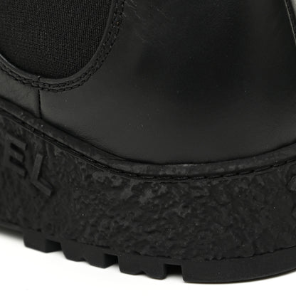 Chanel Calfskin Cap Toe CC Ankle Boots 39 Black 13 of 16