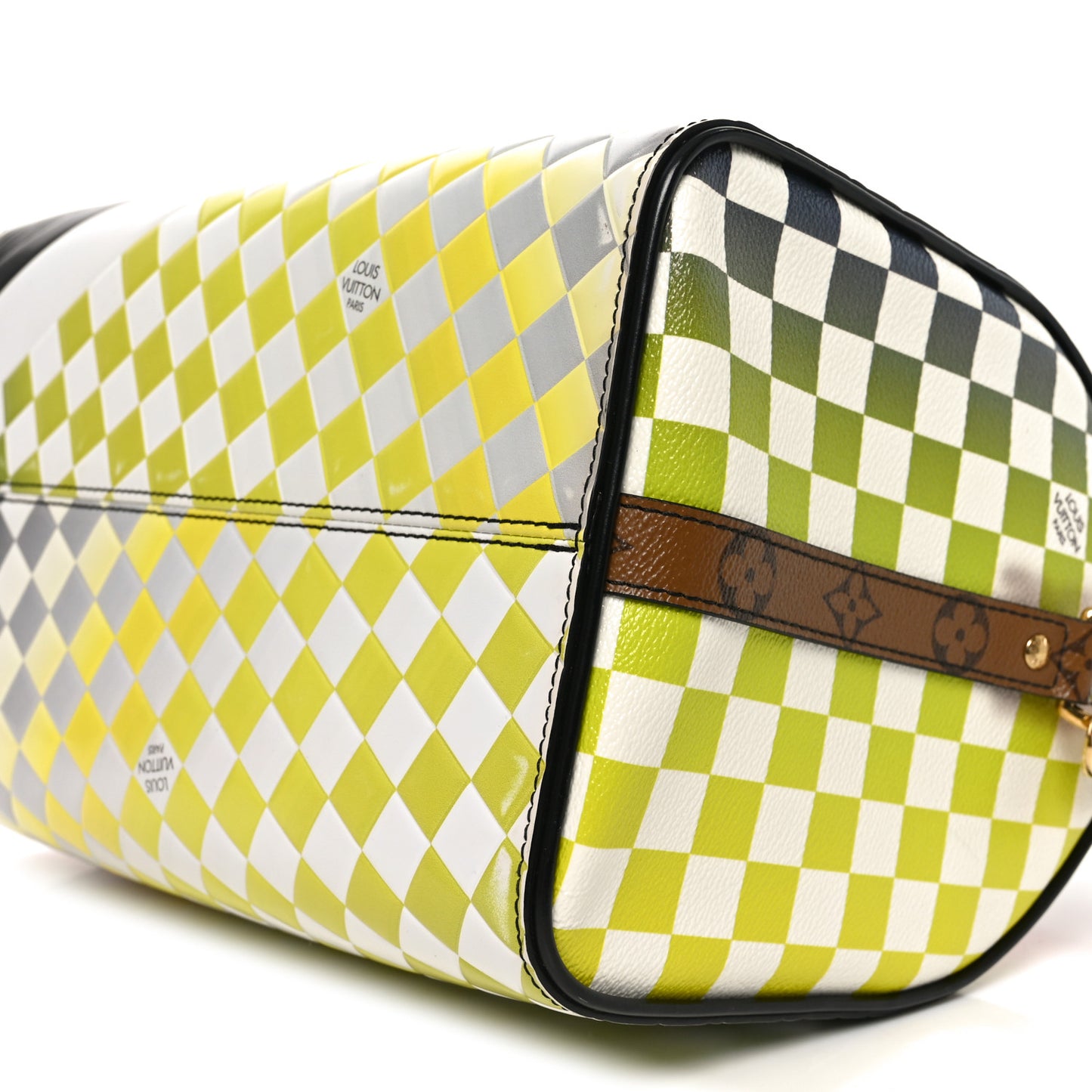 Epi Reverse Monogram Damier Race Speedy Bandouliere 30 Black Yellow