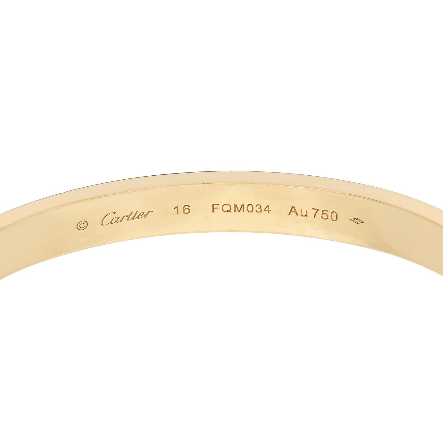 18K Yellow Gold LOVE Bracelet 16