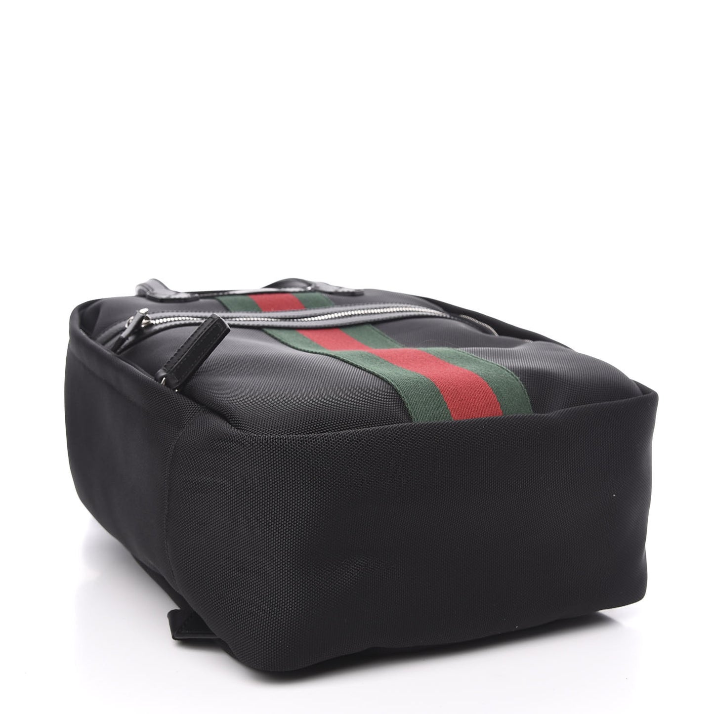 Techno Canvas Appia Calfskin Web Tote Backpack Black