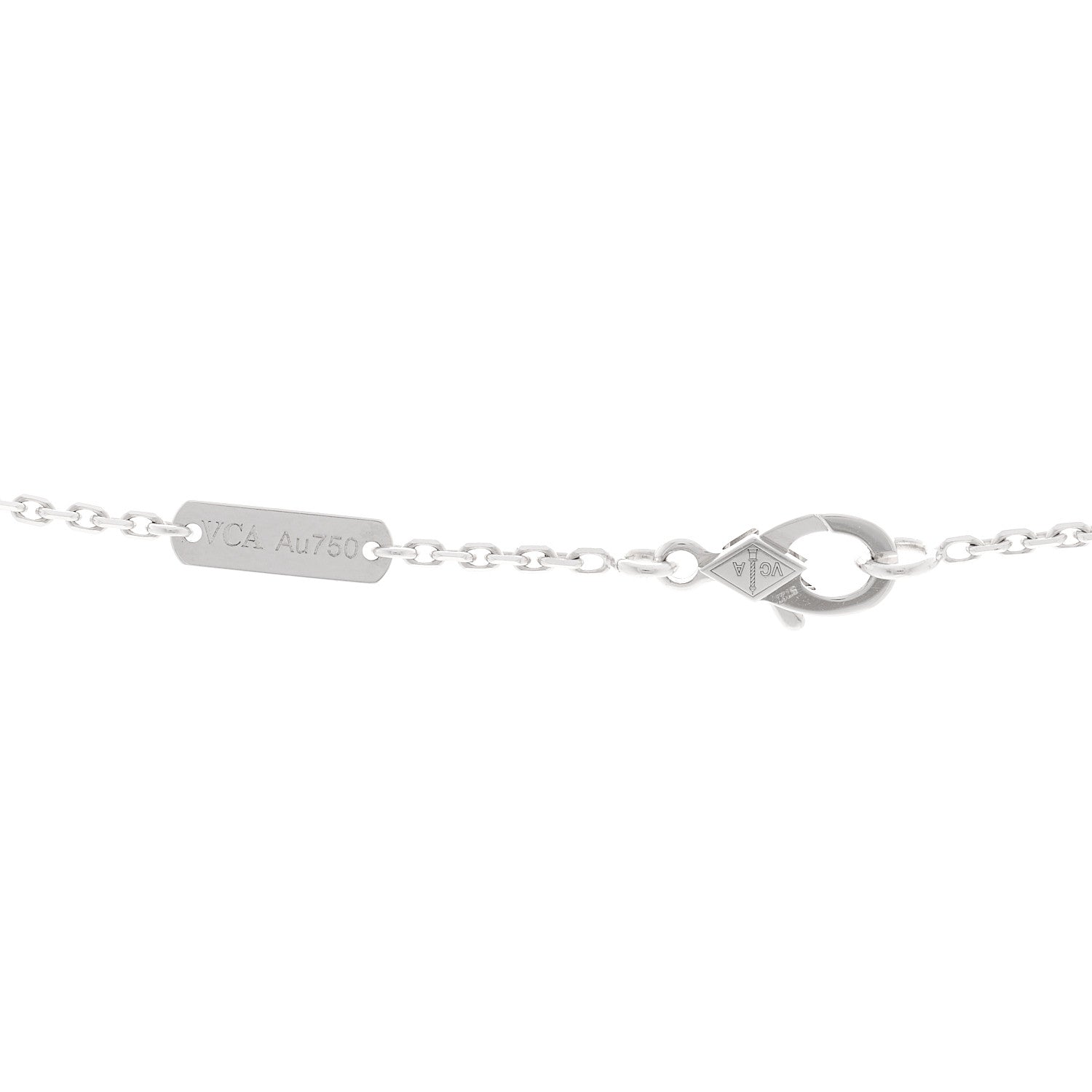 Van Cleef & Arpels 18K White Gold Mother Of Pearl Vintage Alhambra Pendant Necklace 4 of 4