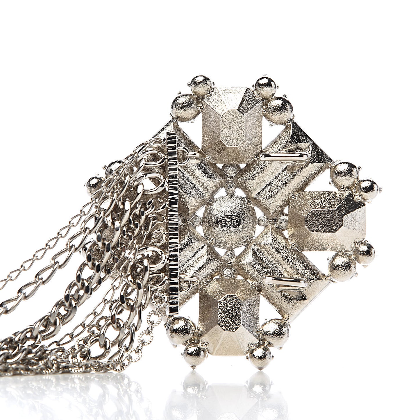 Crystal CC Multi Strand Chain Belt Silver