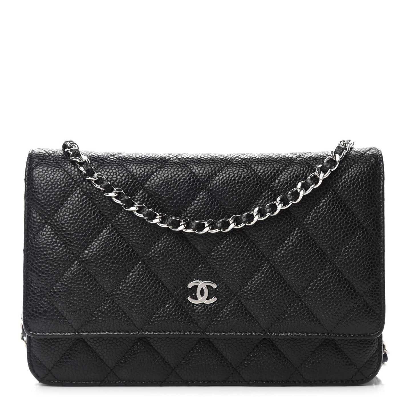 Caviar Quilted Wallet On Chain WOC Black