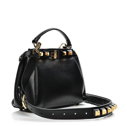 Fendi Nappa Studded Mini Peekaboo Iconic Satchel Black 3 of 8