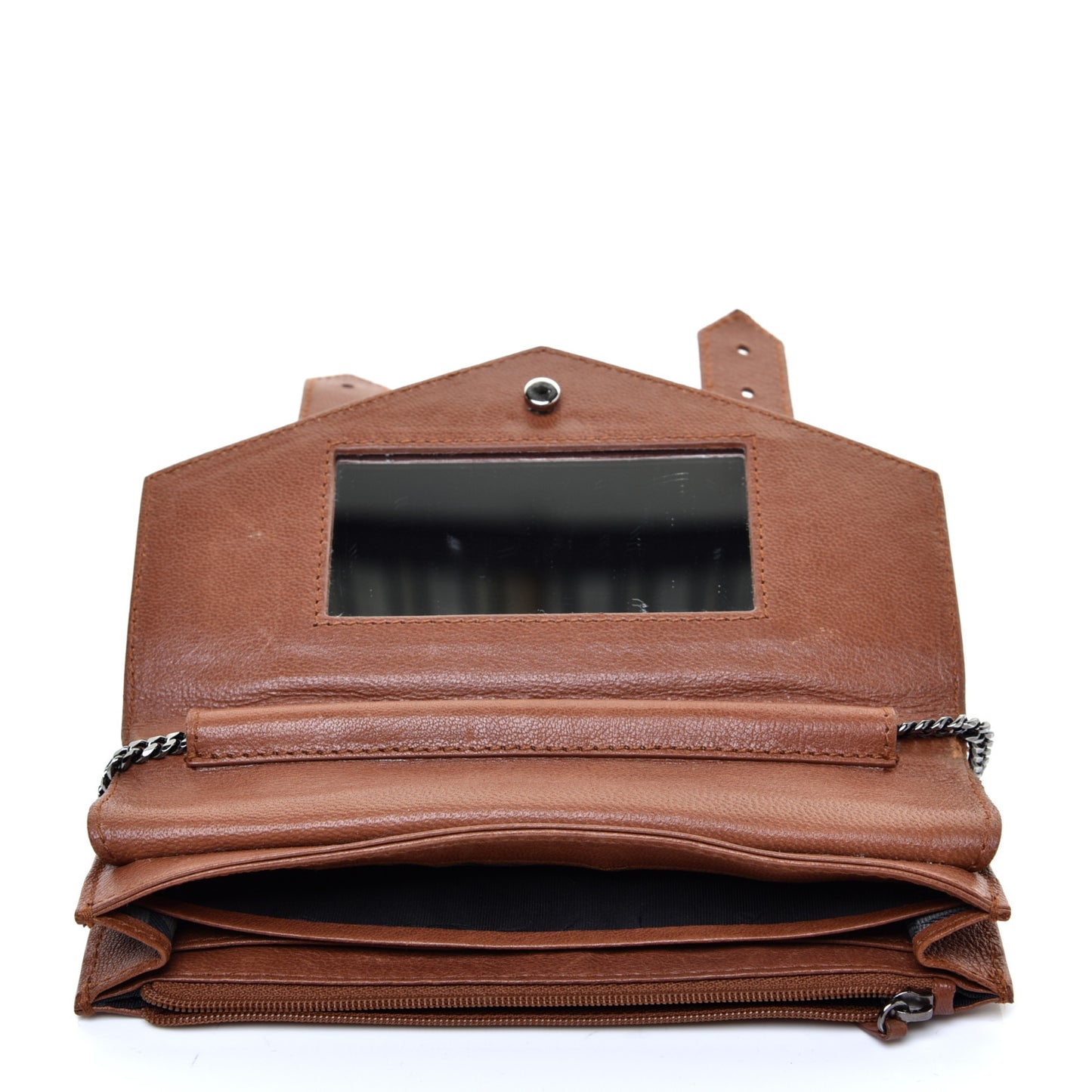Lambskin PS1 Large Chain Wallet Saddle