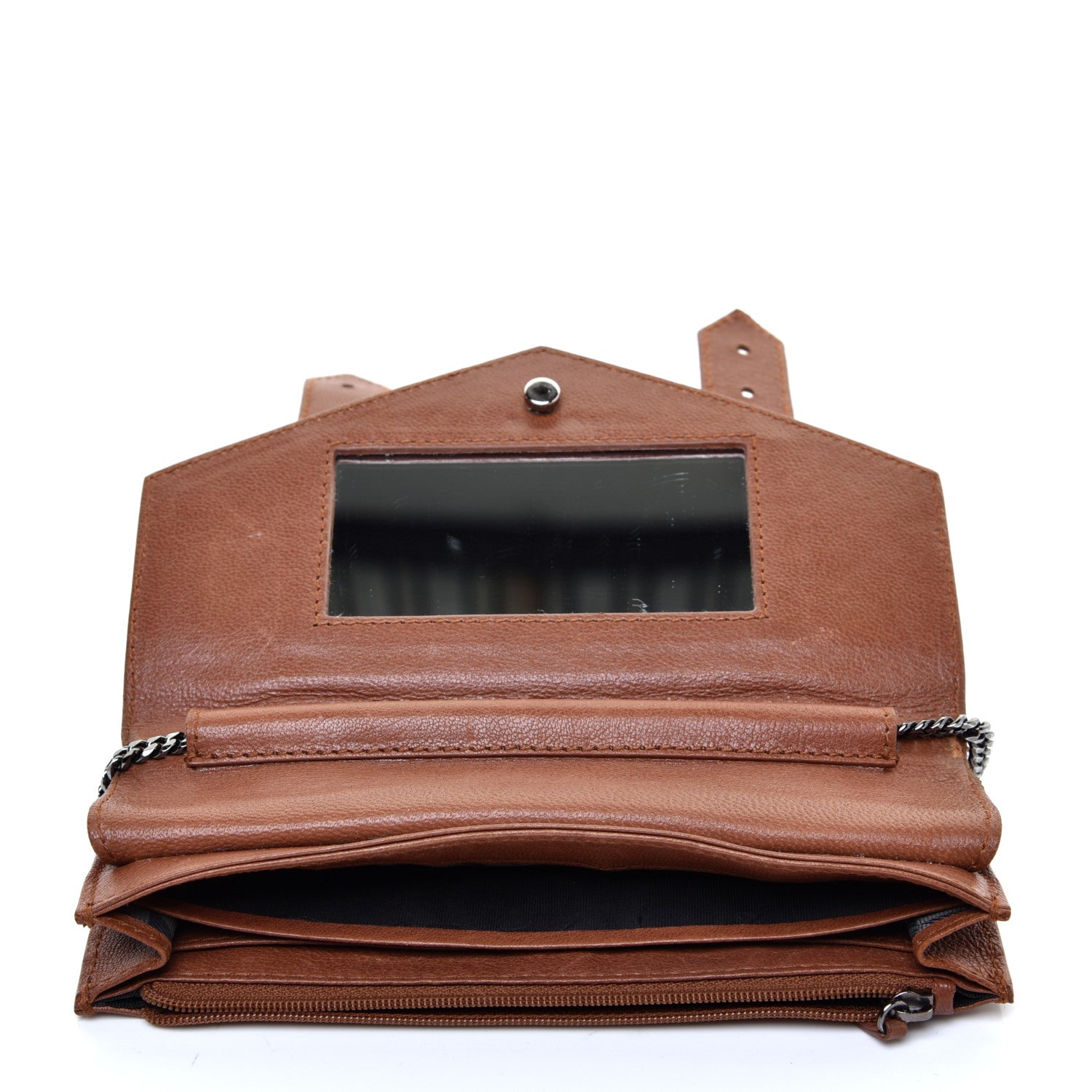 Proenza Schouler Lambskin PS1 Large Chain Wallet Saddle 9 of 10