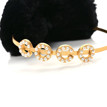 Chanel Rabbit Fur Coco Earmuffs Black Gold 6 of 7