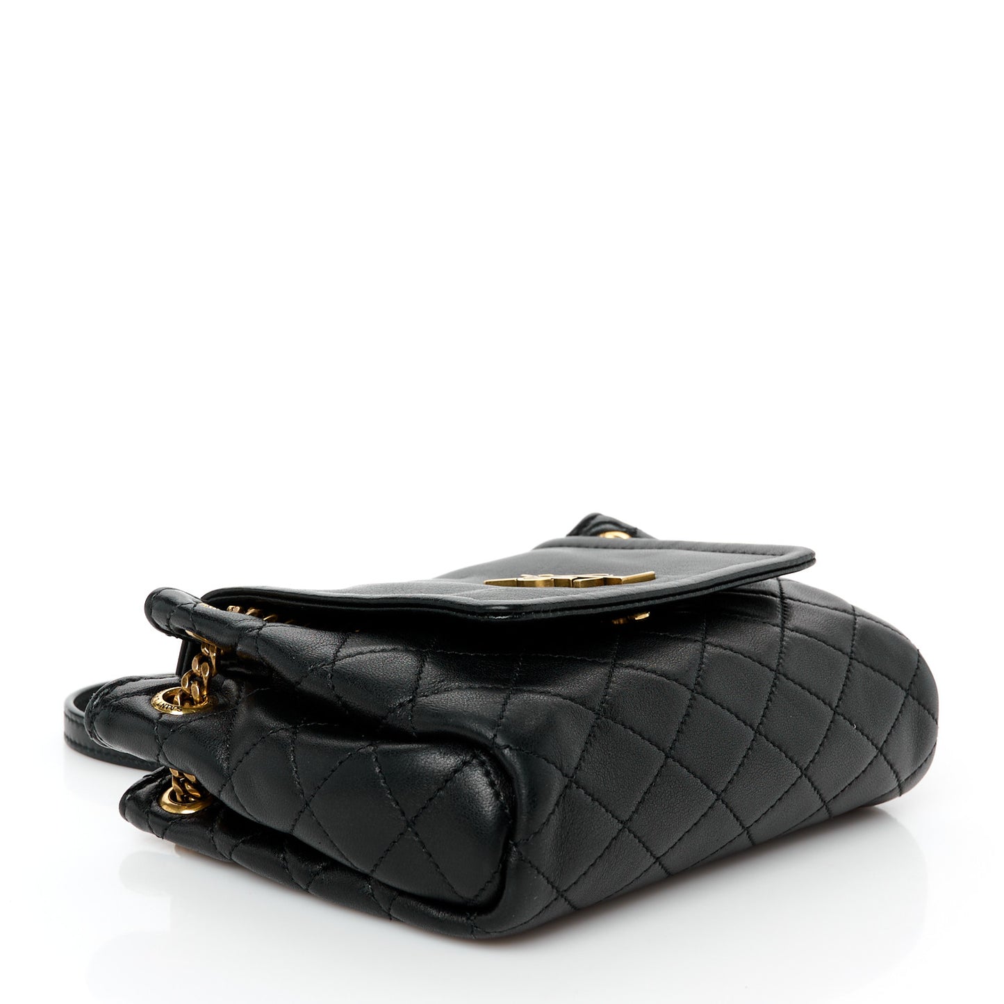 Lambskin Quilted Monogram Mini Nolita Black