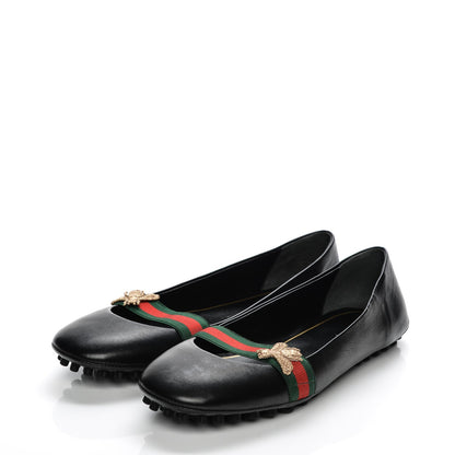 Gucci Calfskin Bayadere Ballerina Flat 38.5 Nero Black 3 of 9