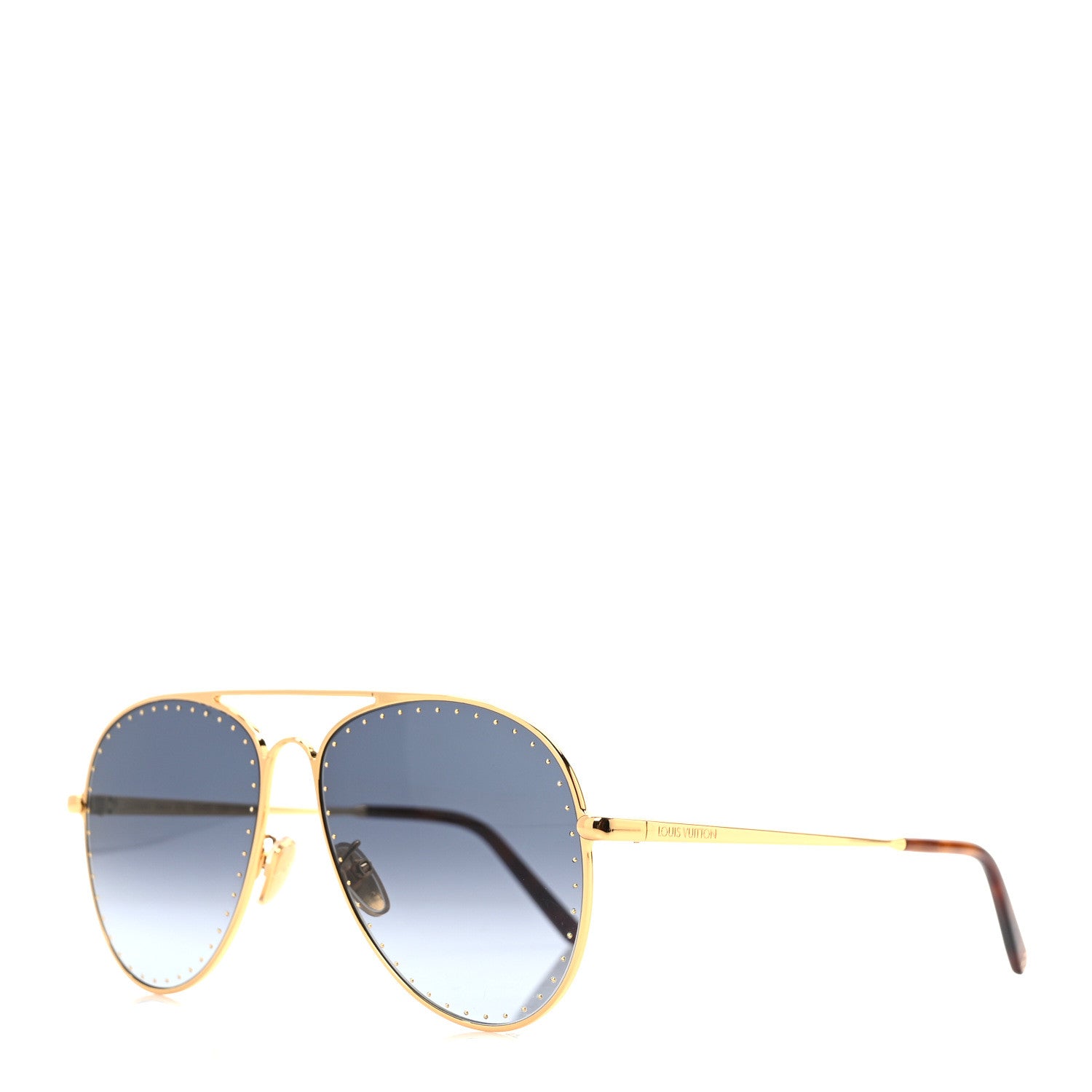 Louis Vuitton Metal LV Trunk Pilot Sunglasses Z1506U Blue 1 of 7