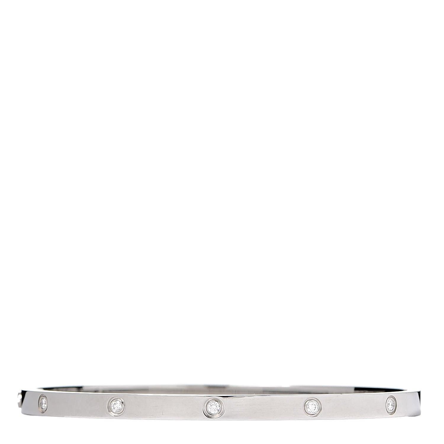 Cartier 18K White Gold 10 Diamond Small LOVE Bracelet 17 3 of 6