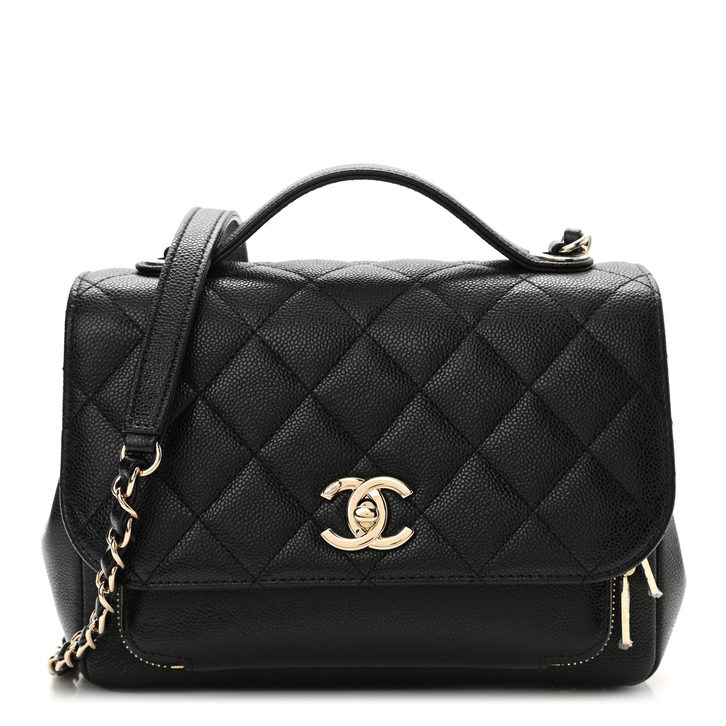 Caviar Quilted Medium Business Affinity Flap Black