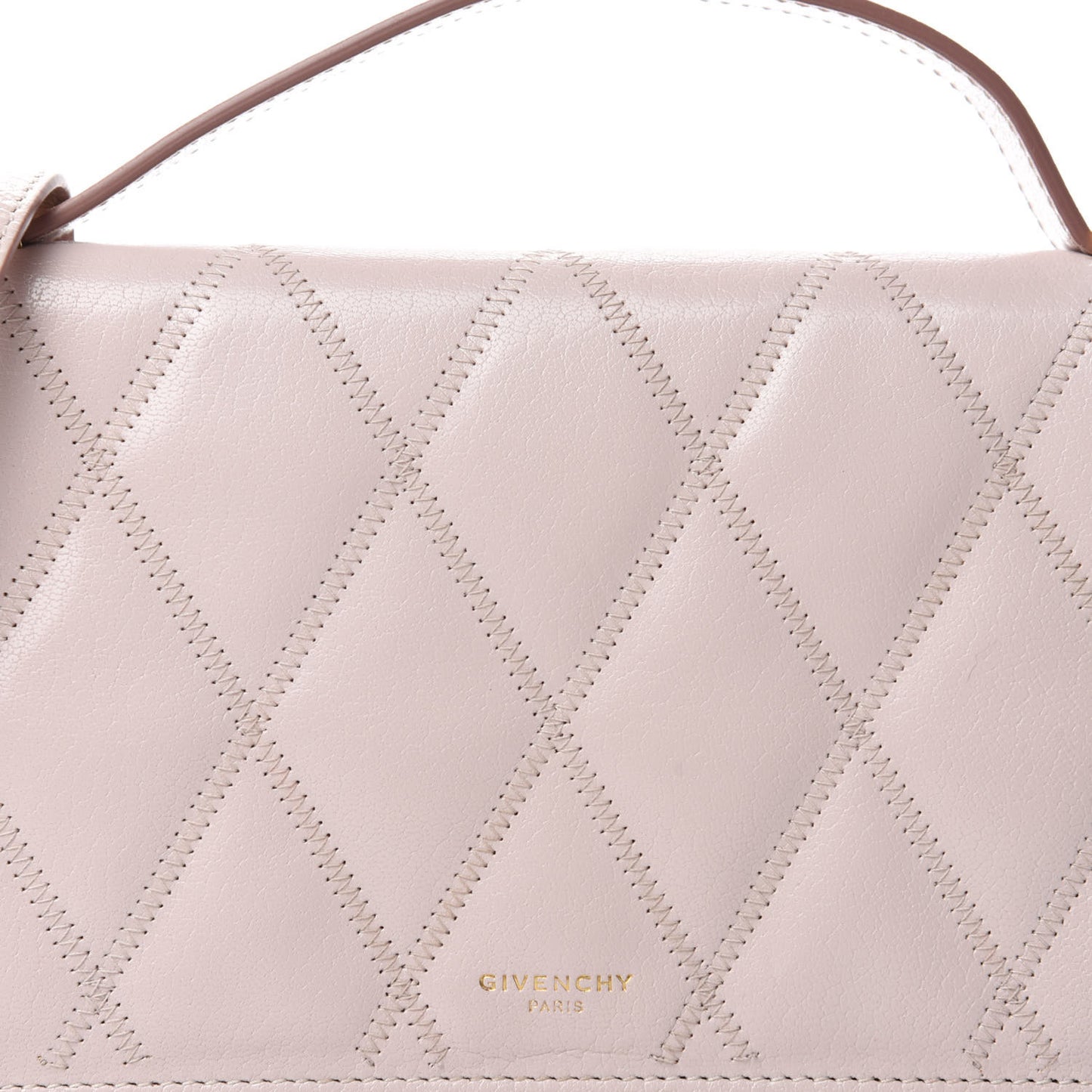 Goatskin Quilted GV3 Strap Wallet Pale Pink