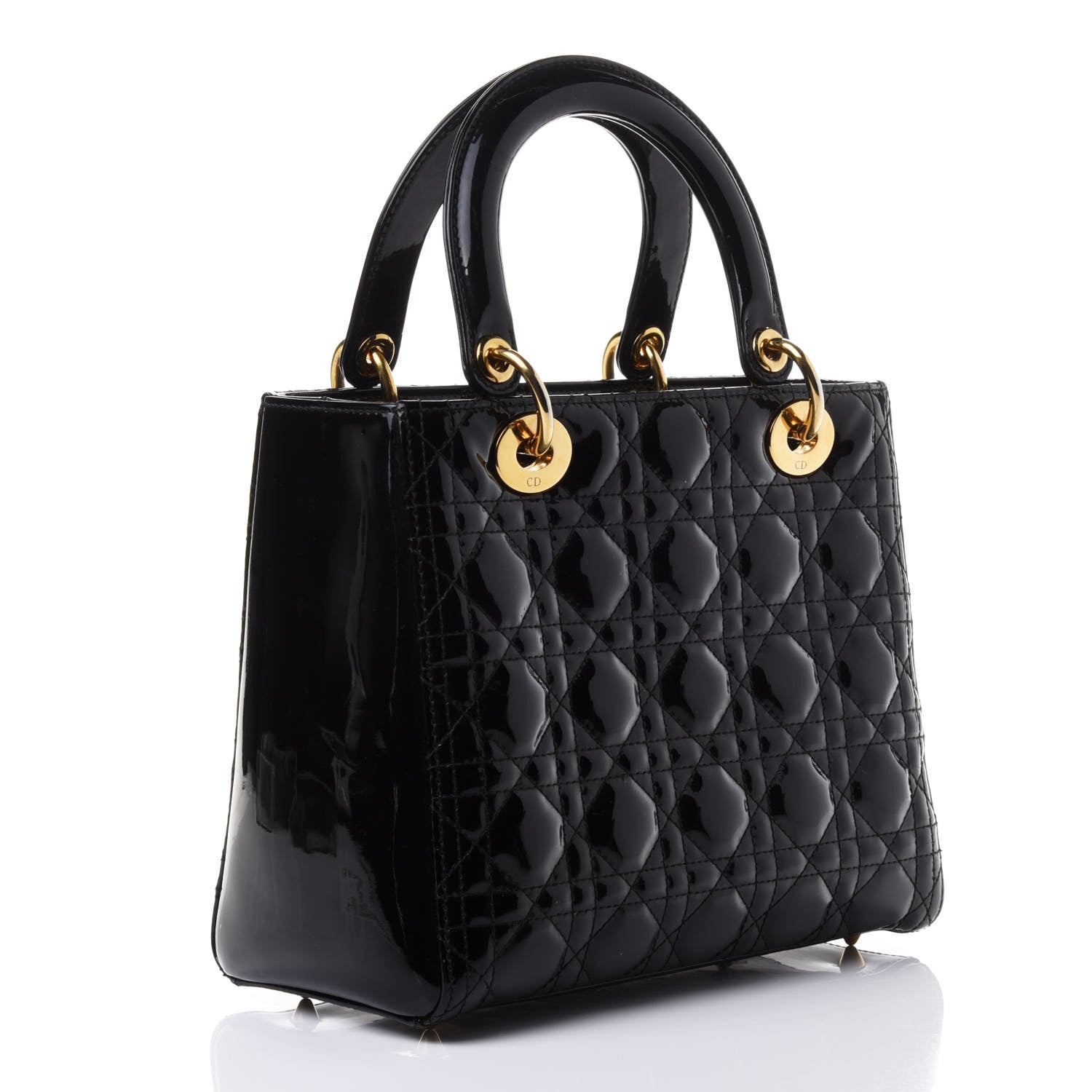 Christian Dior Patent Cannage Medium Lady Dior Black 2 of 4