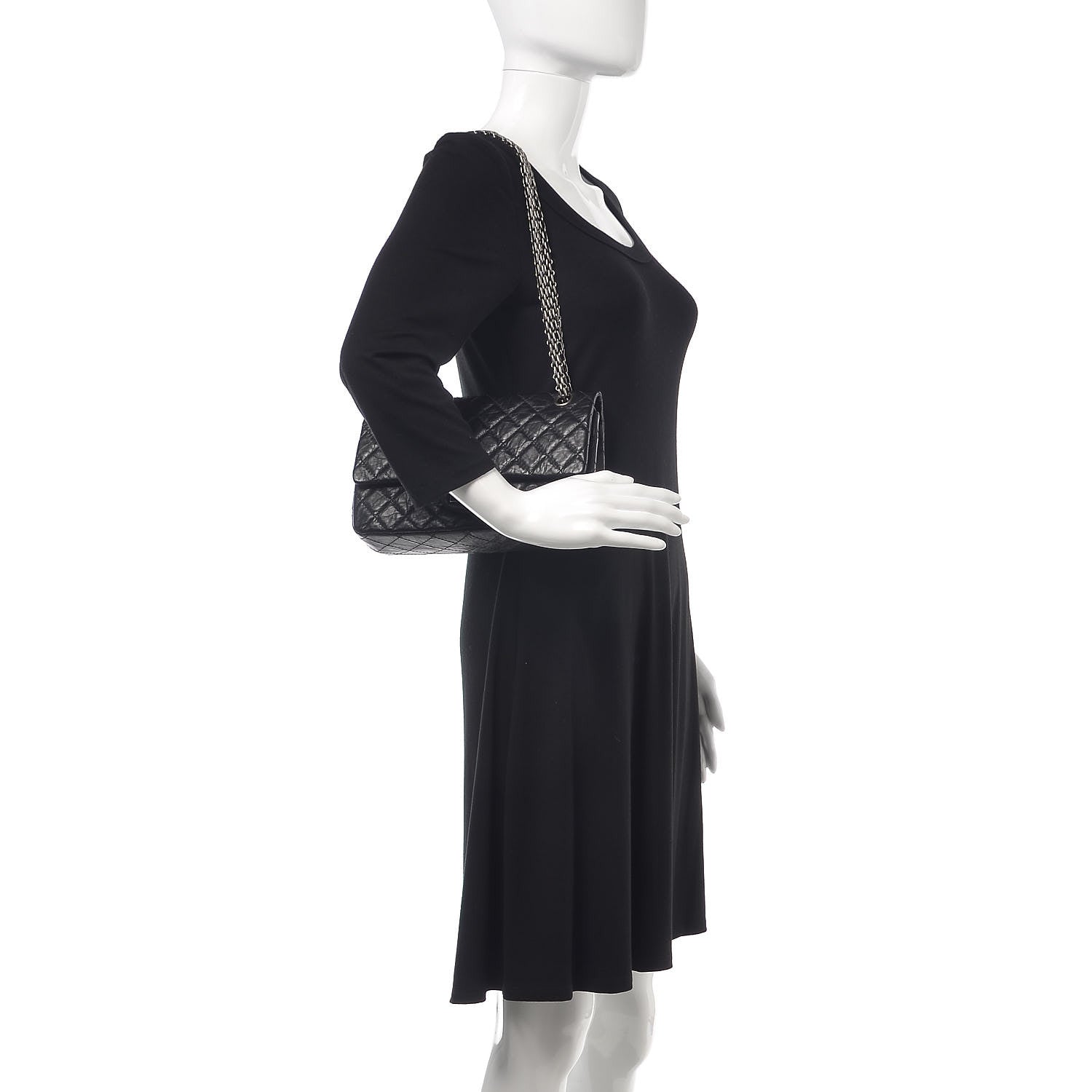 Chanel Aged Calfskin Quilted 2.55 Reissue 225 Flap Black 3 of 8