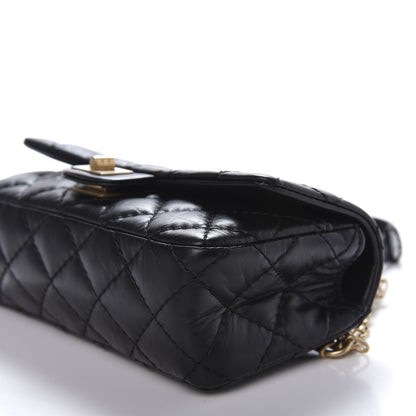 Chanel Aged Calfskin Quilted 2.55 Reissue Chain Waist Bag Black 7 of 14