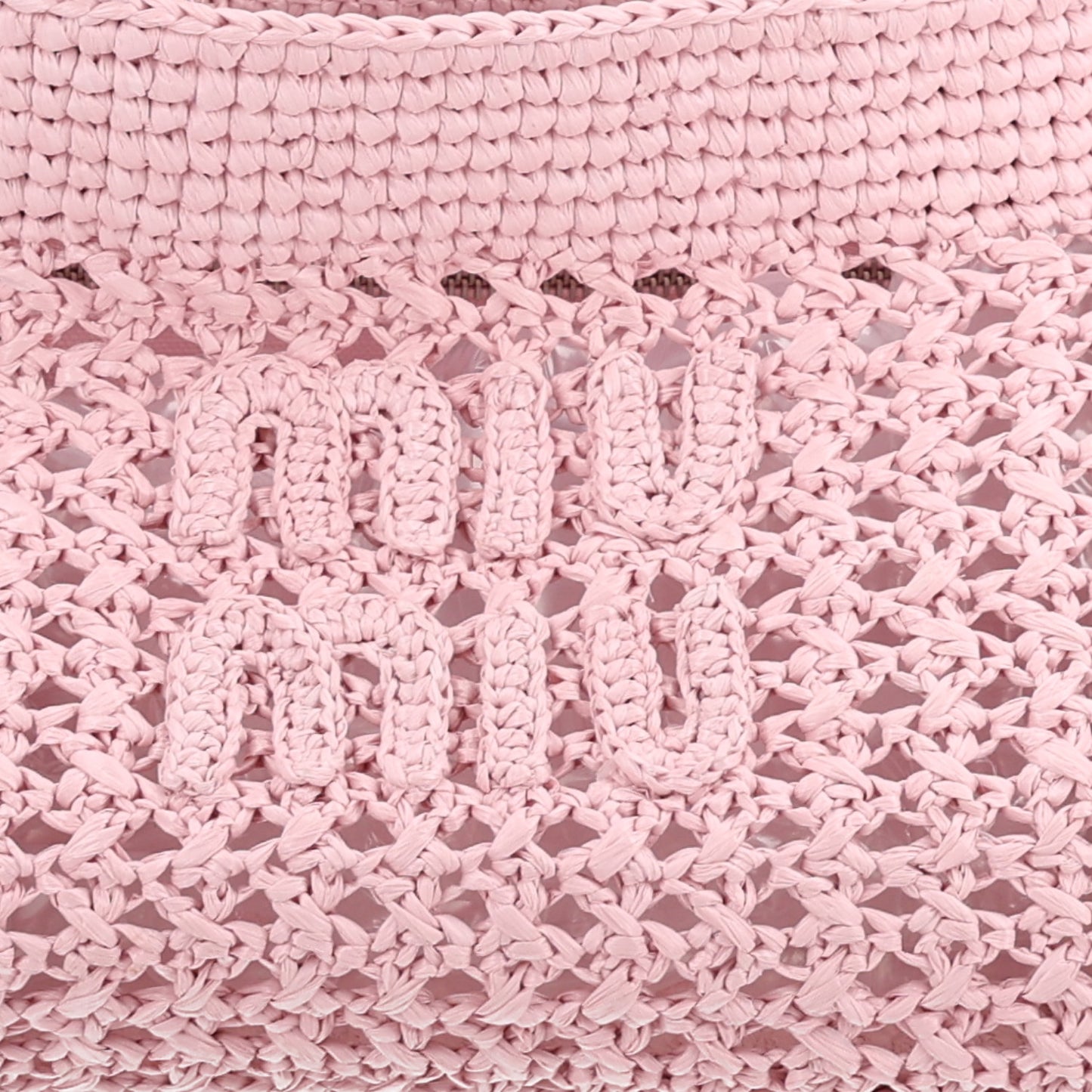 Fabric Crochet Knit Tote Alabaster Pink