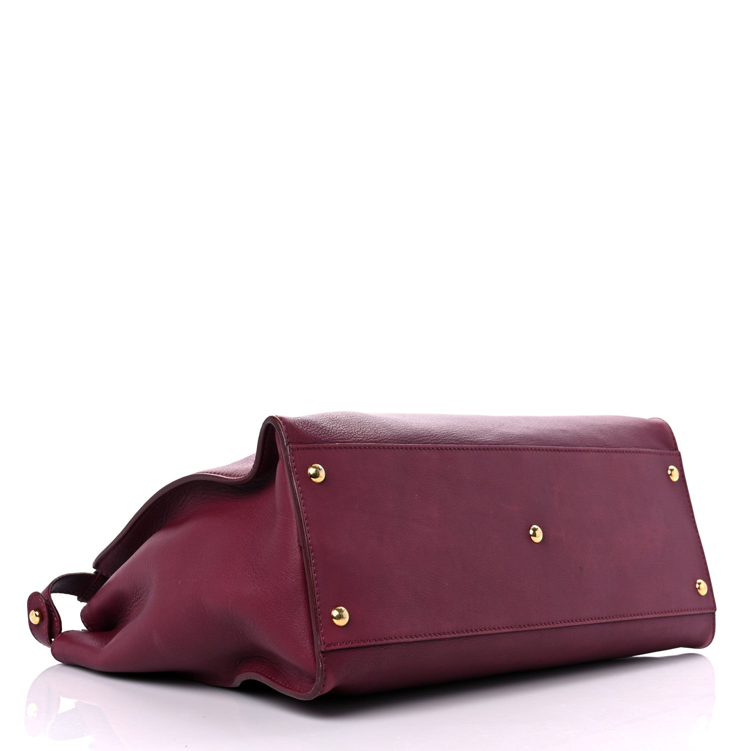 Fendi Vitello Dolce Marmol Large Peekaboo Iconic Satchel Bordeaux Graphite 4 of 17
