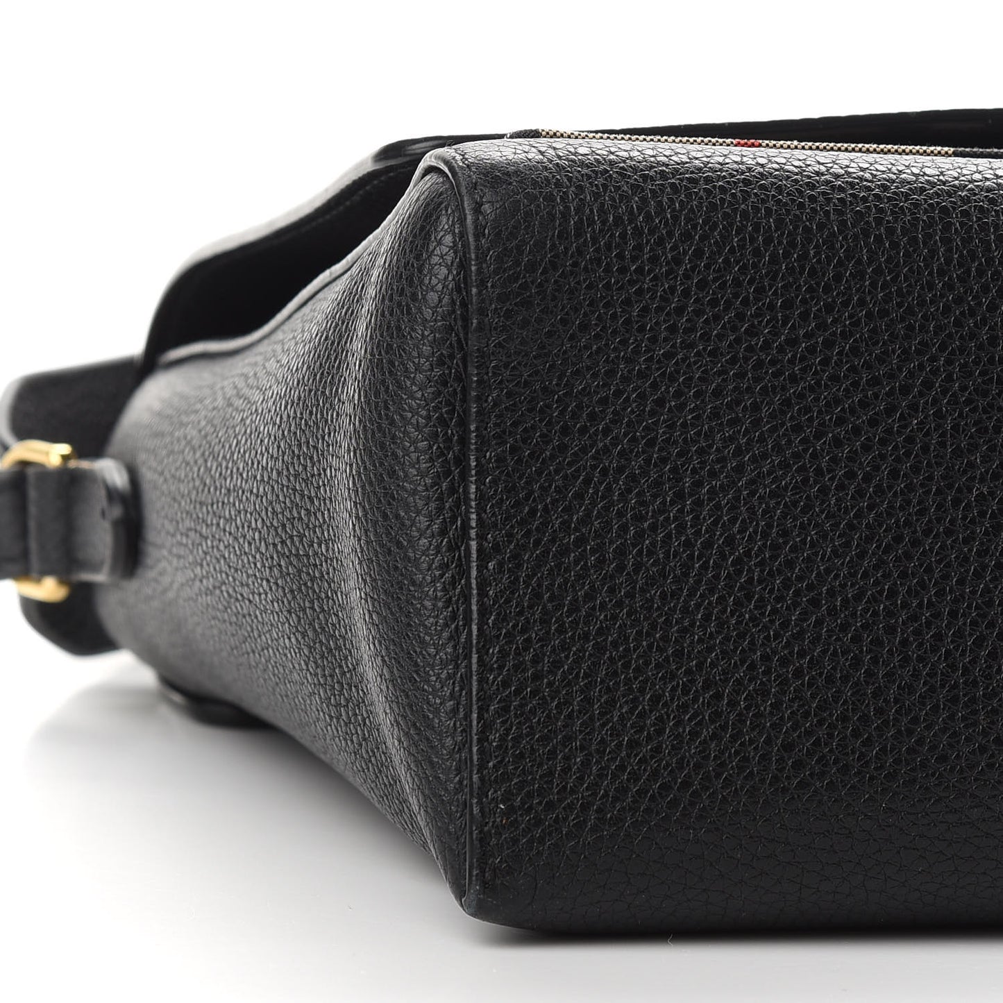Grainy Calfskin Vintage Check Note Crossbody Bag Black