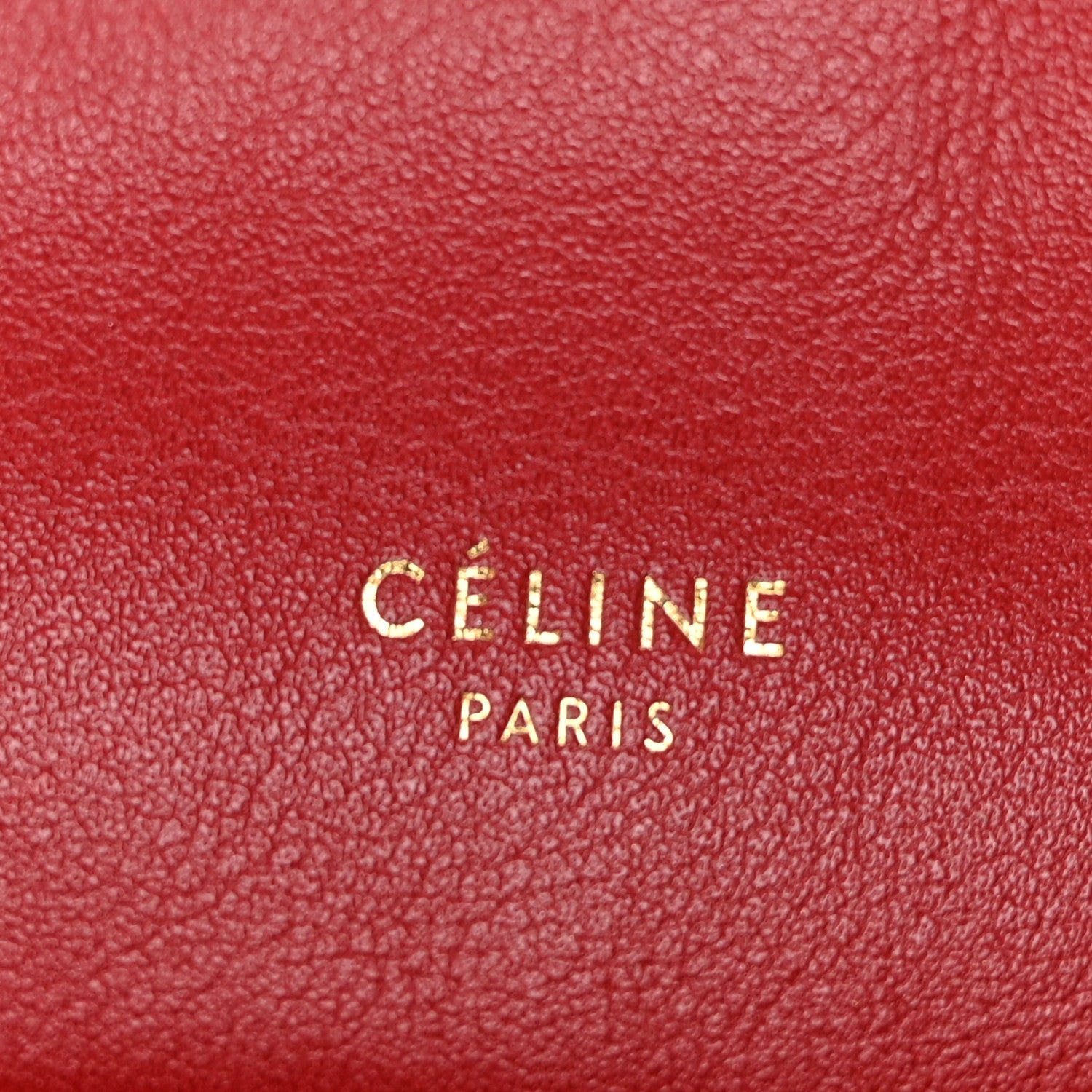 Celine Calfskin Pleated French Lock Clutch Red 6 of 7