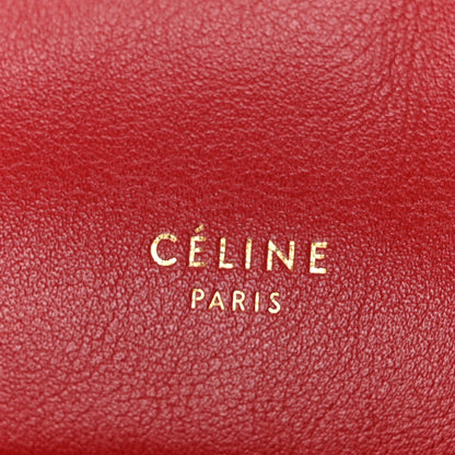 Celine Calfskin Pleated French Lock Clutch Red 6 of 7