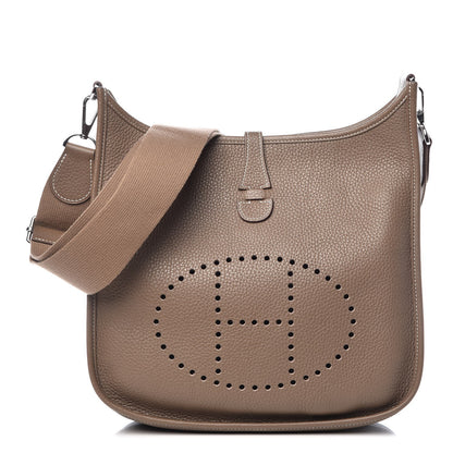 Hermes Taurillon Clemence Evelyne III PM Etoupe 1 of 8
