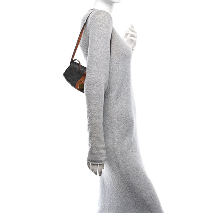 Celine Triomphe Canvas Calfskin Tabou Clutch on Strap Tan 2 of 11