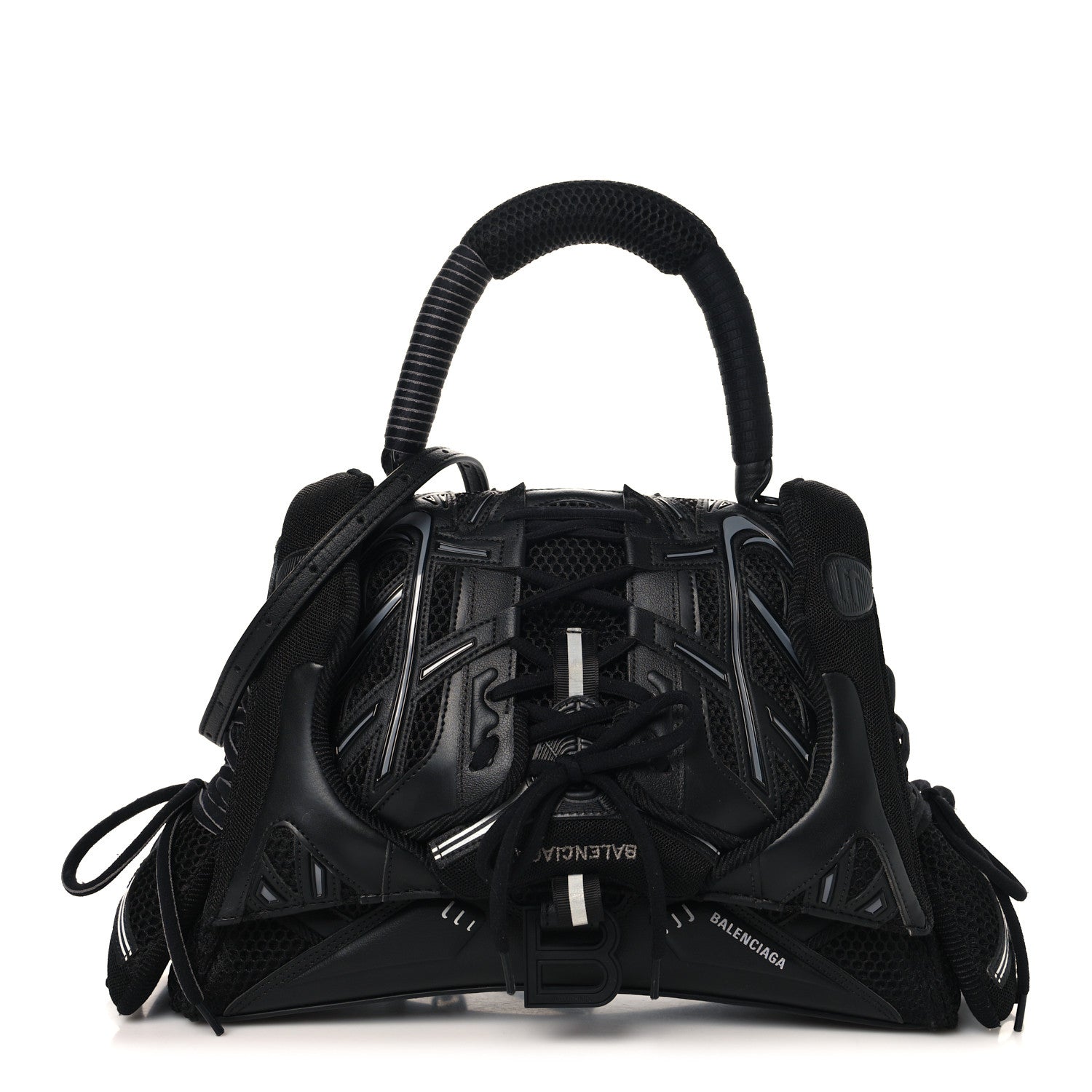 Balenciaga Faux Calfskin Fabric Medium Sneakerhead Top Handle Bag Black 1 of 11