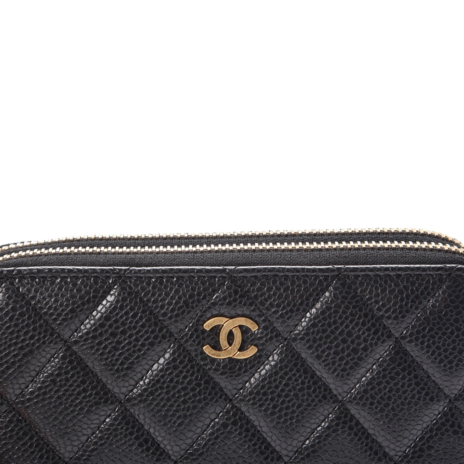 Chanel Caviar Quilted Large Zip Around Wallet Black 10 of 12