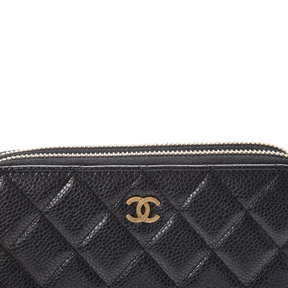 Chanel Caviar Quilted Large Zip Around Wallet Black 10 of 12