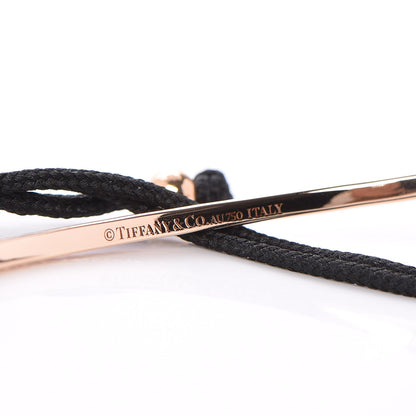 Tiffany 18K Rose Gold Pink Sapphire Metro Bar Cord Bracelet 5 of 6