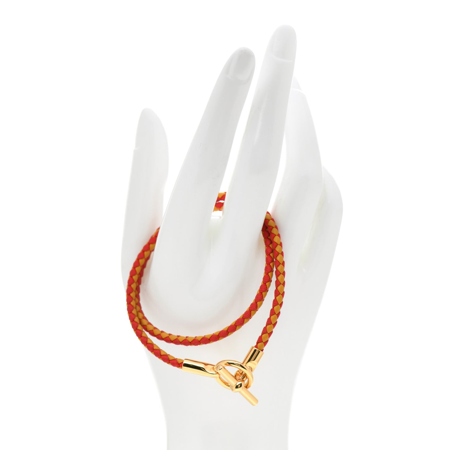 Swift Silk Braided Glenan Double Tour Bracelet Jaune Ambre Rouge Coquelicot