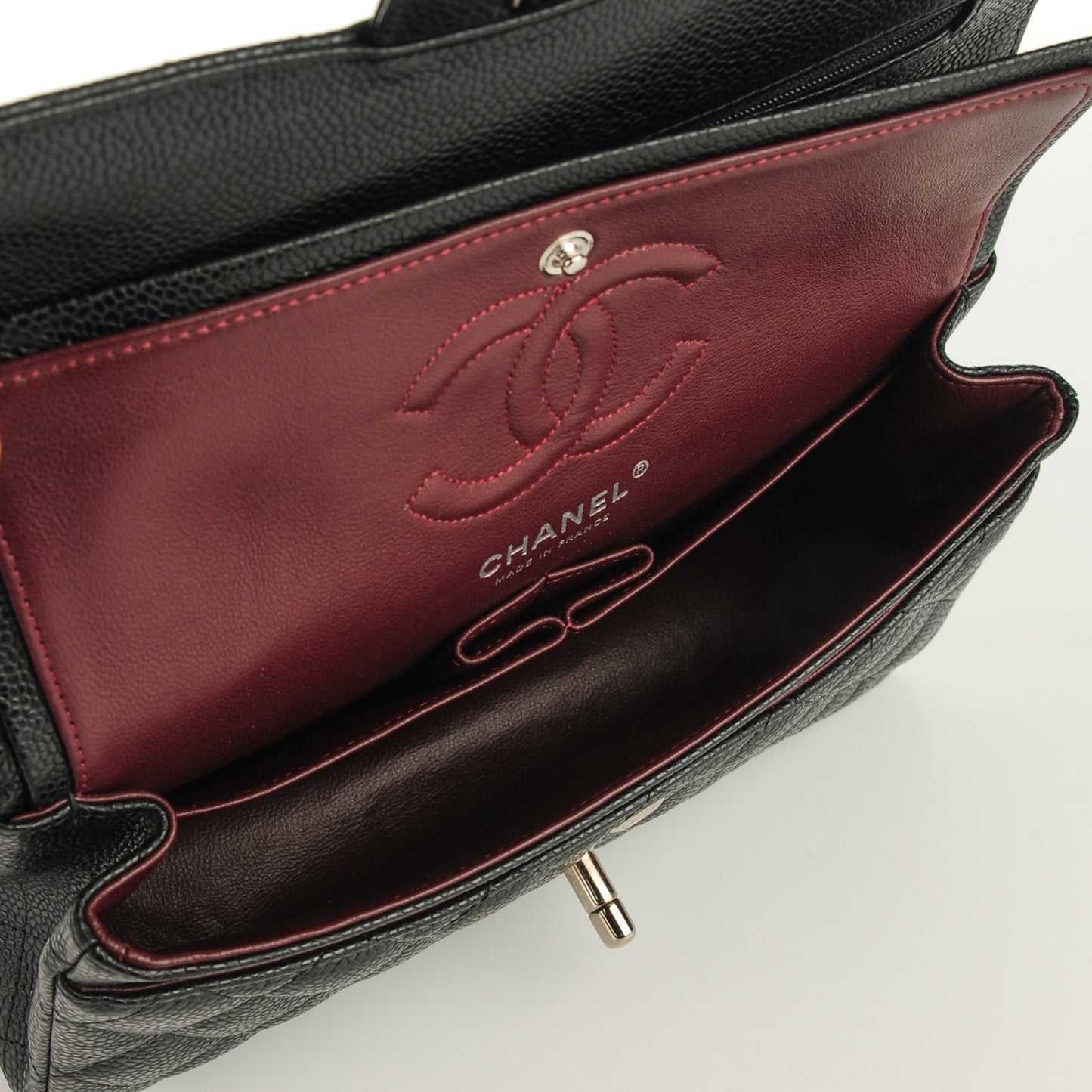 Caviar Quilted Small Double Flap Black