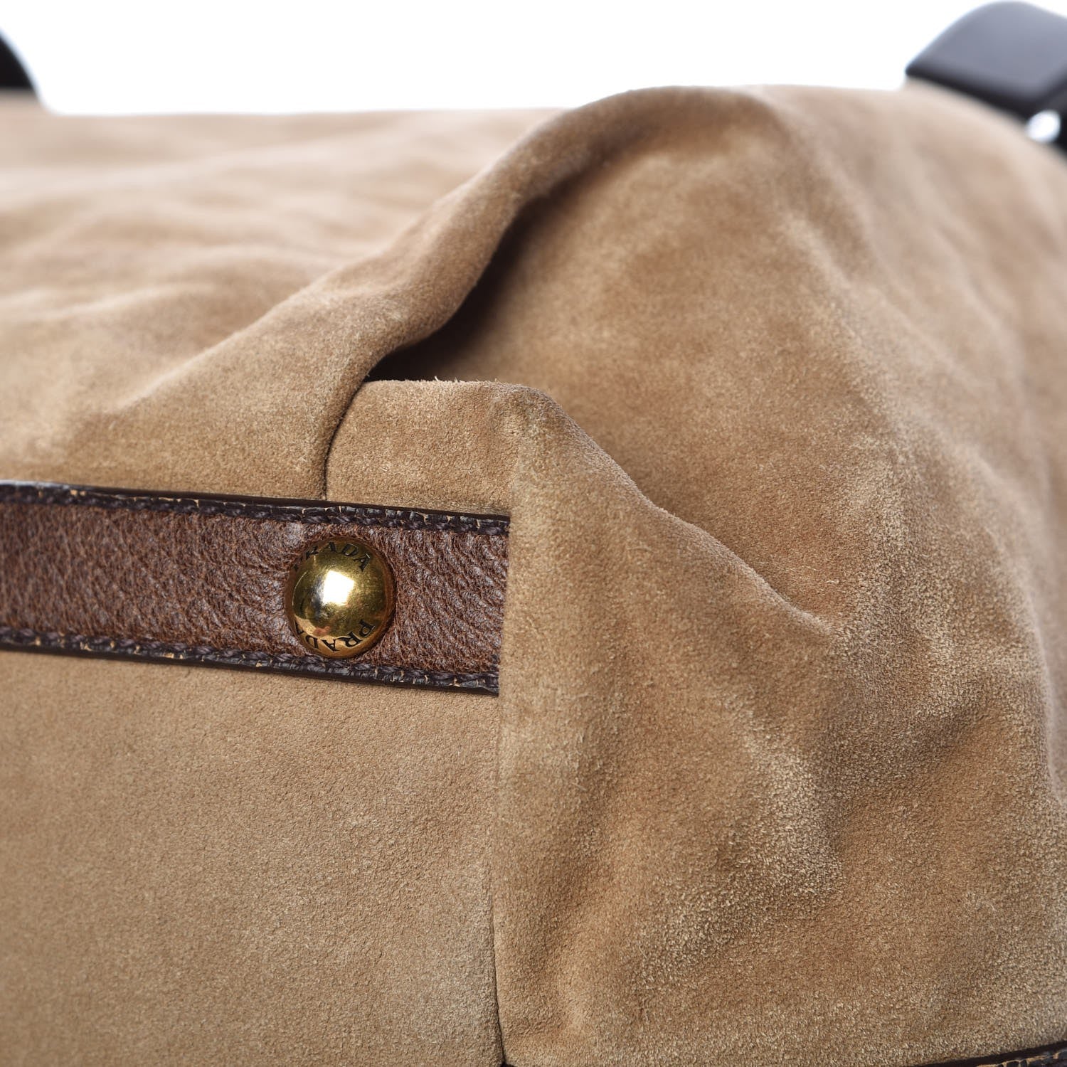 Prada Scamosciato Suede Satchel Light Brown 16 of 18