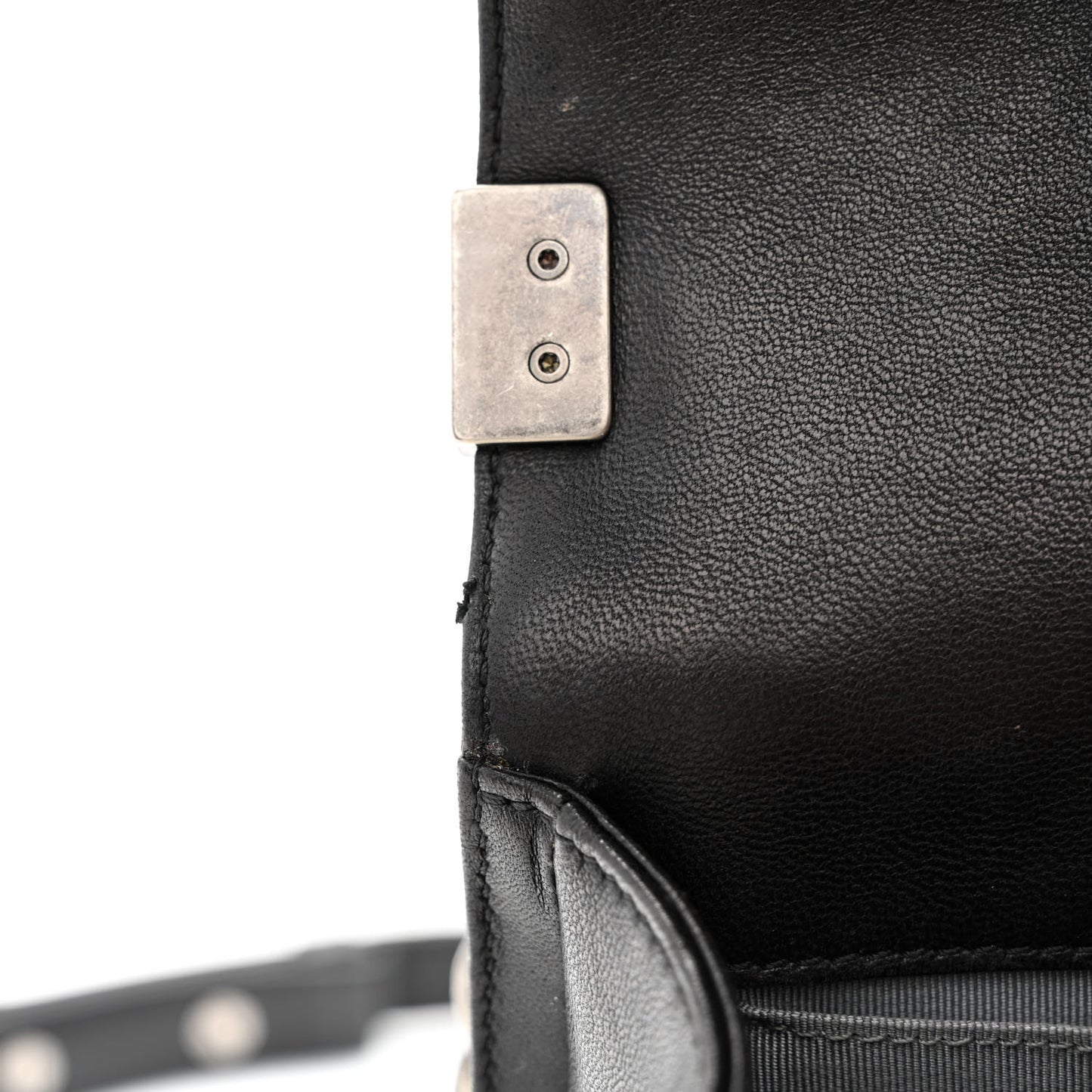 Lambskin Quilted Medium Boy Flap Black