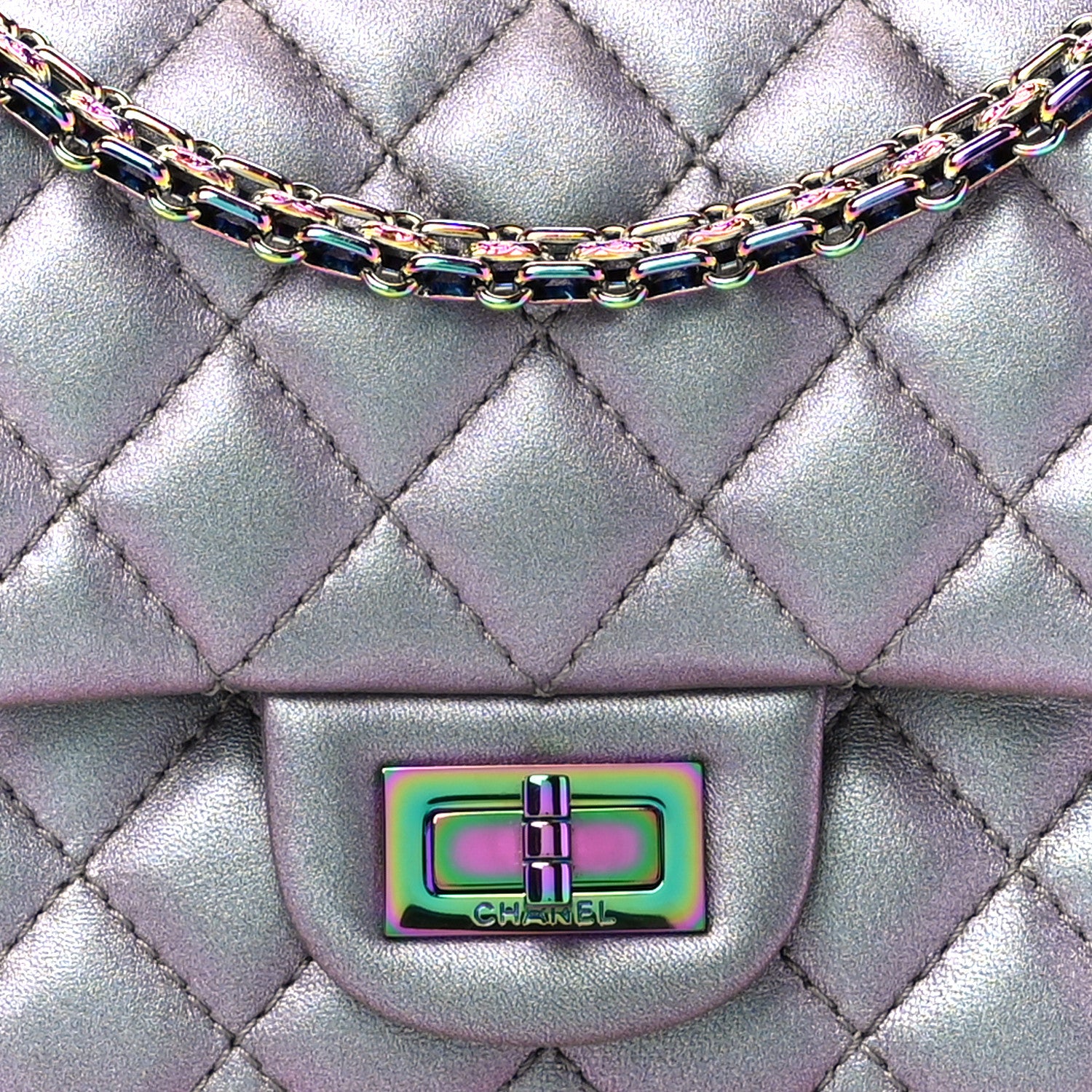 Chanel Iridescent Lambskin Quilted 2.55 Reissue 225 Flap Light Purple 8 of 11