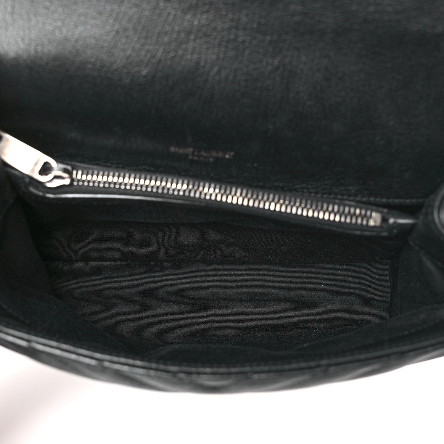 Saint Laurent Sheepskin Matelasse Chevron Monogram Medium College Bag Black 4 of 9