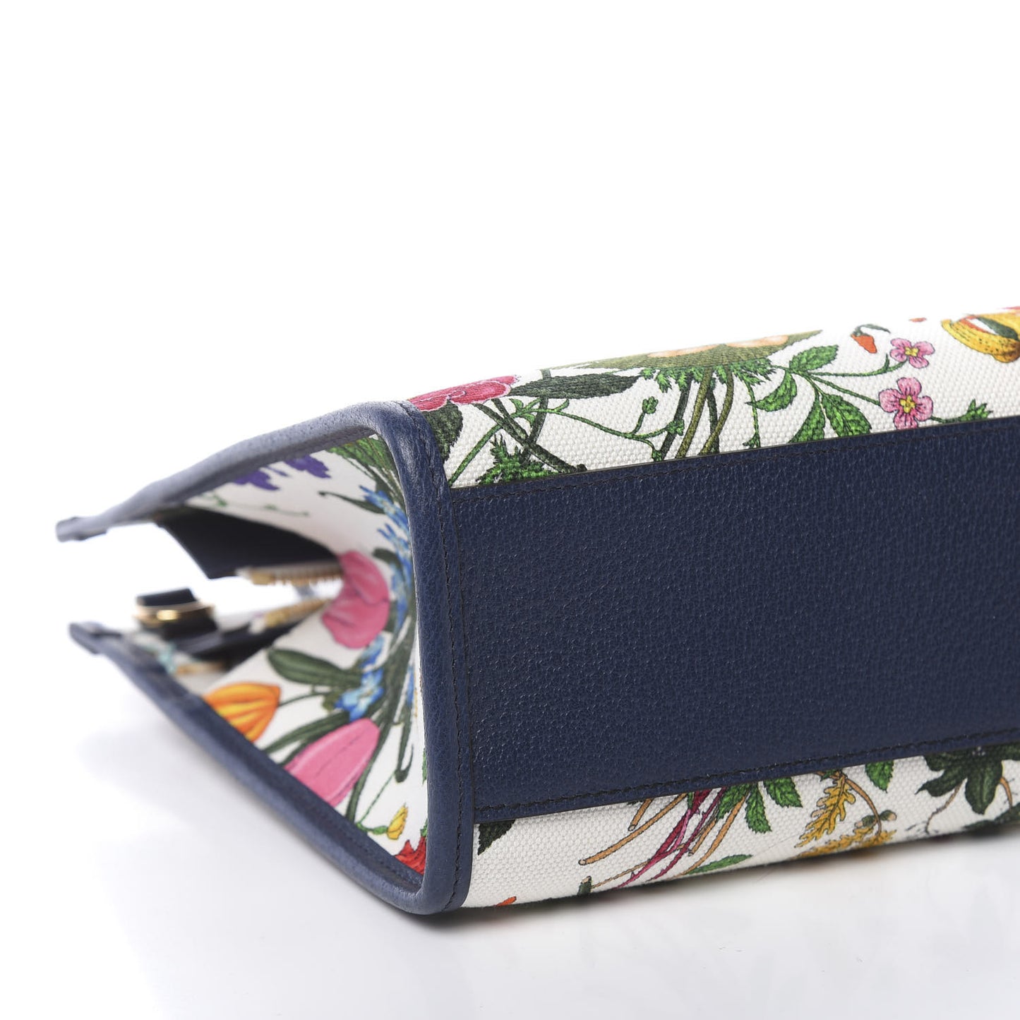 Canvas Medium Flora Tote White Multicolor Blue Agata